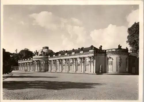 [Ansichtskarte] 0-1500 POTSDAM, Schloss Sanaaouci, Gartenseite, DKV Deutscher Kunst Verlag. 