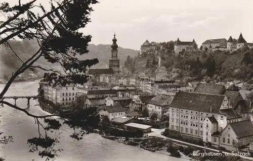 [Ansichtskarte] 8263 BURGHAUSEN / Salzach, Blick über die Salzach, 1957. 