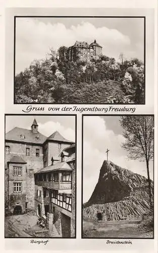 [Ansichtskarte] 5242 KIRCHEN - FREUSBURG, Jugendherberge, Druidenstein. 