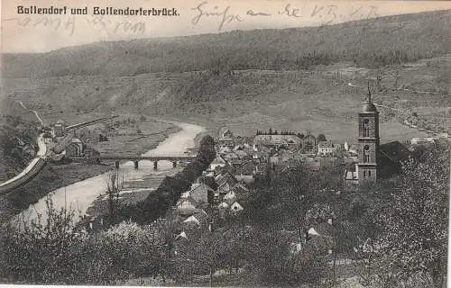 [Ansichtskarte] L 6550 BERDORF - BOLLENDORFERBRÜCK Bahnhof , Grenze und Bollendorf, 1910, Verlag Eifelverein. 