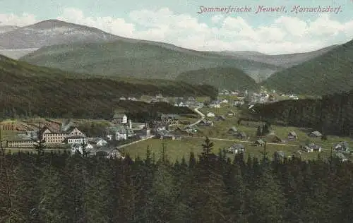 [Ansichtskarte] BÖHMEN & MÄHREN - HARRACHSDORF - NEUWELT / HARRACHOV - NOVY SVET, Blick über den Ort, 1910, Verlag Haney. 