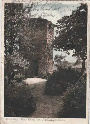 [Ansichtskarte] 7102 WEINSBERG, Burg Weibertreu, Achteckiger Turm, 1937, Frauenverein Weisnberg. 