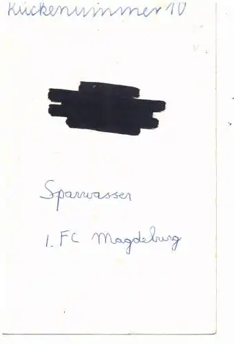 [Ansichtskarte] FUSSBALL - 1.FC MAGDEBURG - JÜRGEN SPARWASSER. 