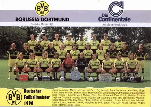 [Ansichtskarte] FUSSBALL - BORUSSIA DORTMUND - Manschaft 1996. 