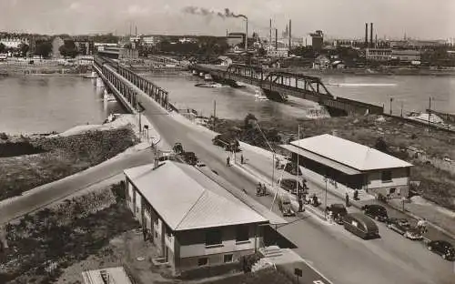 [Ansichtskarte] 7640 KEHL, Grenzstation mit Zoll an der Rheinbrücke, 1955. 