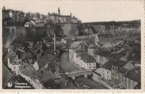 [Ansichtskarte] L 1000 LUXEMBURG STADT, Gesamtansicht 1942, Hitler - Frankatur. 