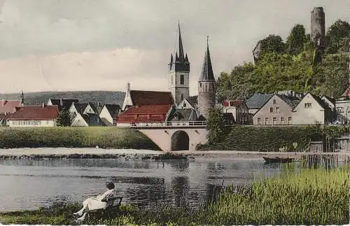 [Ansichtskarte] 8780 GEMÜNDEN, Blick über den Main, 1950. 