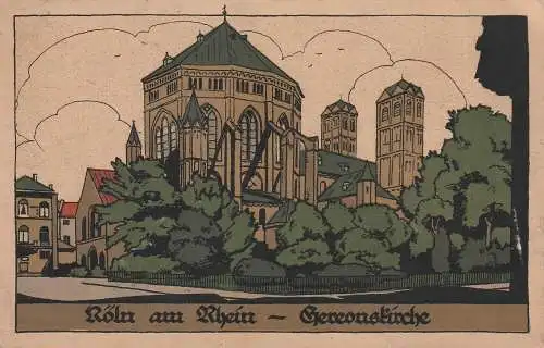 [Ansichtskarte] 5000 KÖLN, Kirchen, Gereonskirche, Steindruck. 