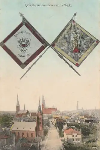 [Ansichtskarte] 2400 LÜBECK, Katholischer Gesellenverein / Kolping, 1906. 