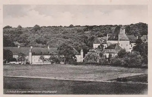 [Ansichtskarte] 5160 DÜREN - NIEDERAU, Schloß Burgau, Verlag Peters, rücks. Klebereste. 