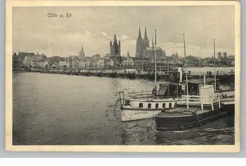 [Ansichtskarte] 5000 KÖLN - DEUTZ, Rheinfähre "KÖLN - DEUTZ II" am Deutzer Anleger, 1908, Verlag Trenkler. 