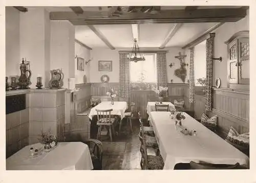 [Ansichtskarte] 8230 BAD REICHENHALL, Pension Dora, Frühstückszimmer, 1957. 