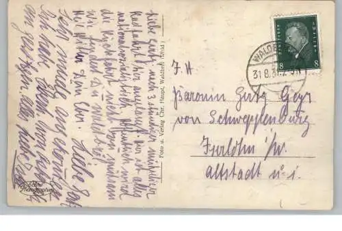 [Ansichtskarte] 5220 WALDBRÖL, Gesamtansicht 1931, geschrieben an die Baronin Gerti Geyr von Schweppenburg, Interessanter Text: "Hier ist alles nationalsozialistisch, Heil Hitler". 