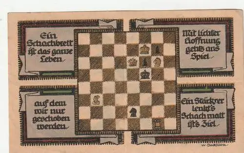 SCHACH Notgeld Königsaue 1921