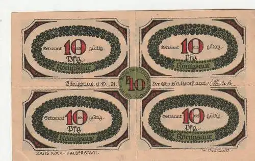 SCHACH Notgeld Königsaue 1921