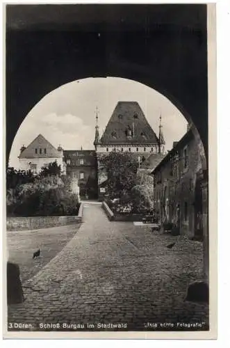 [Ansichtskarte] 5160 DÜREN - NIEDERAU, Schloß Burgua, Innenhof, Verlag Krapohl, 1928. 