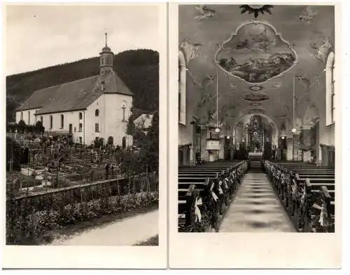 [Ansichtskarte] 7624 BAD RIPPOLDSAU - SCHAPBACH, Katholische Pfarrkirche, 2 AK, Verlag Hafner - München. 