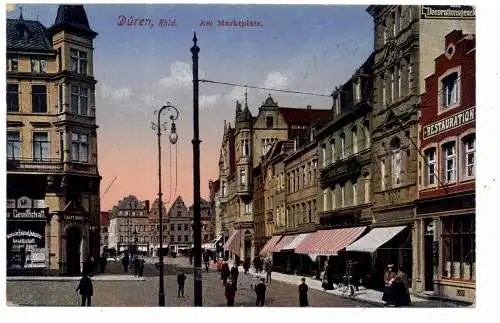 [Ansichtskarte] 5160 DÜREN, Marktplatz, Fahrräder - Deutsche Fahrrad Industrie Gesellschaft, 1927. 