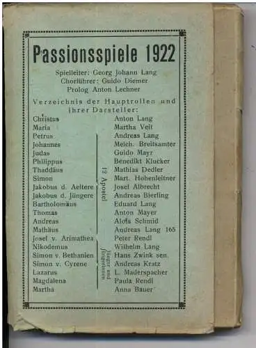 [Ansichtskarte] 8103 OBERAMMERGAU, Passionsspiele 1922, komplette appe mit 20 s/w AK. 