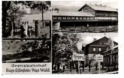 [Ansichtskarte] 8371 BAYERISCH EISENSTEIN, Innerdeutsche Grenze, Grenzbahnhof. 