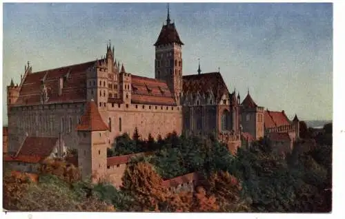 [Ansichtskarte] WESTPREUSSEN - MARIENBURG / MALBORK, Ostseite, Farbaufnahme nach Lumiere Hildenbrand. 