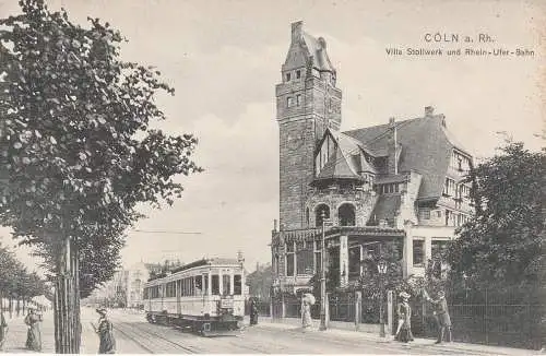 [Ansichtskarte] 5000 KÖLN - MARIENBURG, Rheinufer / Köln - Bonner, vor der Villa Stollwerk, Verlag Stengel 1906. 