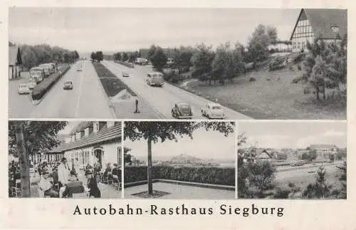 [Ansichtskarte] 5200 SIEGBURG, Autobahn - Rasthaus, Oldtimer, 50er Jahre. 