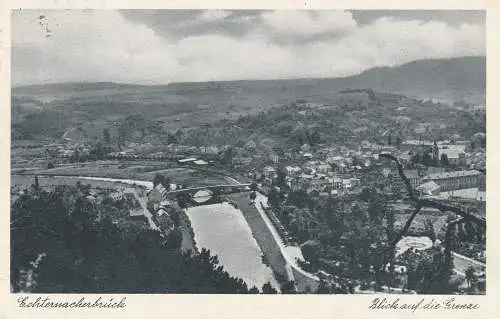 [Ansichtskarte] 5521 ECHTERNACHERBRÜCK, Blick auf Sauerbrücke und Luxemburg, 1954. 