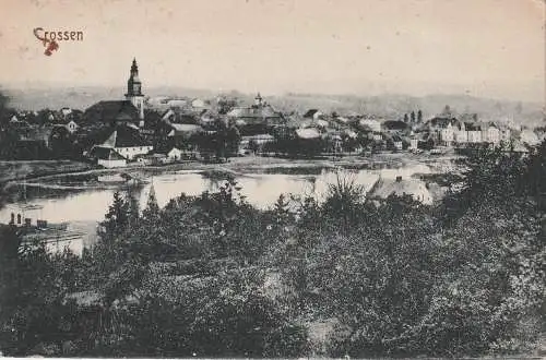 [Ansichtskarte] NEUMARK - CROSSEN / KROSNO ODRZANSKIE, Blick über die Oder, 1930. 