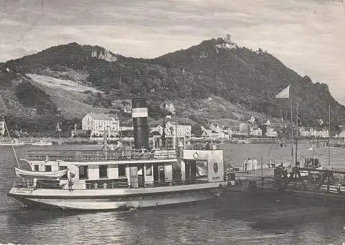 [Ansichtskarte] 5300 BONN - BAD GODESBERG, Rheinfähre nach Königswinter am Anleger, Oldtimer, 1960. 