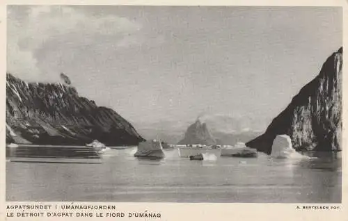 [Ansichtskarte] GRÖNLAND - Agpatsundet i Umanagfjorden, Fjord bei Uummannaq, Eisschollen. 