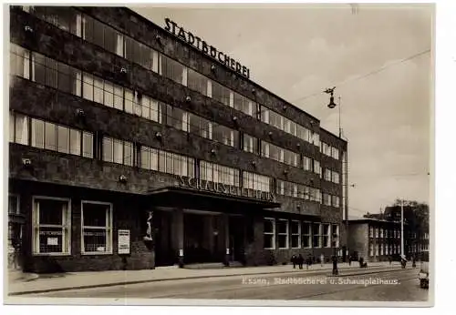 [Ansichtskarte] 4300 ESSEN, Schauspielhaus und Stadtbücherei, 30er Jahre. 