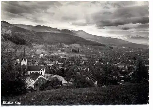 [Ansichtskarte] A 6833 KLAUS / Vorarlberg, Blick über den Ort. 