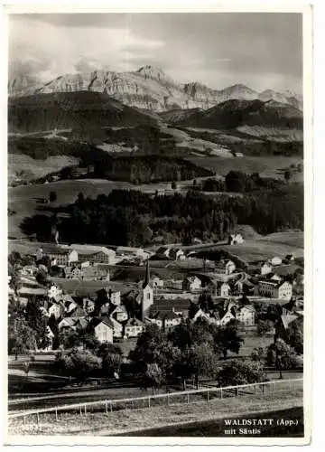 [Ansichtskarte] CH 9104 WALDSTATT AA, Blick über den Ort mit Säntis. 