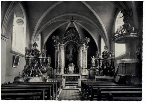 [Ansichtskarte] 5529 WALLENDORF, Katholische Pfarrkirche, Innenansicht. 