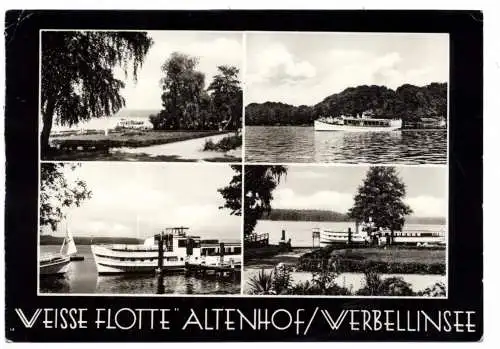 [Ansichtskarte] BINNENSCHIFFE - WERBELLINSEE, WEISSE FLOTTE, kl. Druckstelle, 1967. 