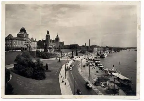 [Ansichtskarte] POMMERN - STETTIN / SZCZECIN, An der Hakenterrasse, 1942. 