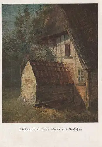 [Ansichtskarte] 3061 WIEDENSAHL, Wiedensahler Bauernhaus mit Backofen, Künstler-Karten Wilhelm Busch. 