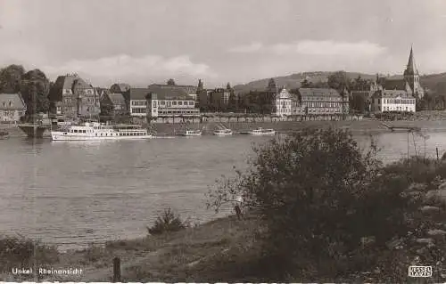 [Ansichtskarte] 5463 UNKEL, Blick über den Rhein, Personenschiff "BEETHOVEN" am Anleger. 