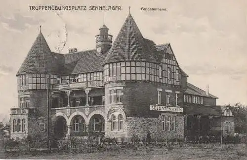 [Ansichtskarte] 4790 PADERBORN - SENNELAGER, Soldatenheim, 1915. 