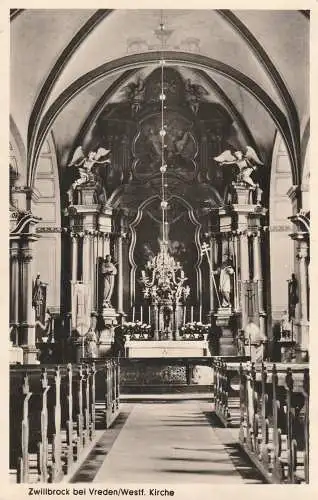 [Ansichtskarte] 4426 VREDEN - ZWILLBROCK, Kirche, Innenansicht, 1953. 