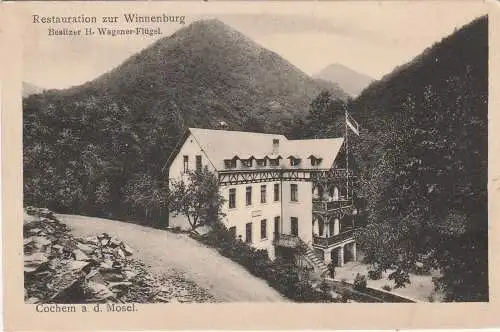 [Ansichtskarte] 5590 COCHEM, Restauration zur Winneburg, Kaiserfahne. 