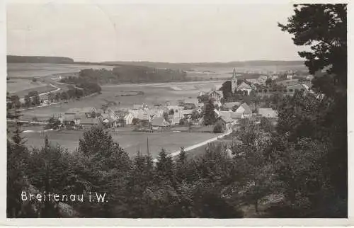 [Ansichtskarte] 5412 RANSBACH - BAUMBACH - BREITENAU, Blick über den Ort, Photo-AK 1938. 