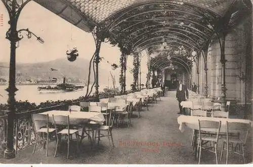 [Ansichtskarte] 480 REMAGEN, Hotel Fürstenberg, Terrasse, 1906. 