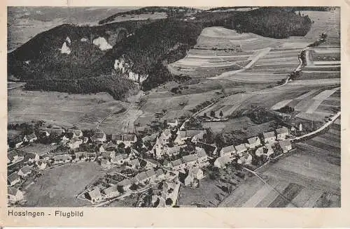 [Ansichtskarte] 7475 MESSSTETTEN - HOSSINGEN, Flugbild, 30er Jahre, Eckdruckstelle. 