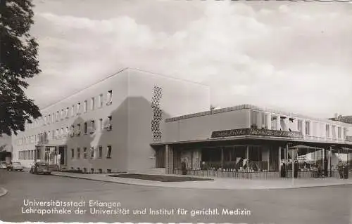 [Ansichtskarte] 8520 ERLANGEN, Universitäts - Bibliothek Krische, Lehrapotheke und Institut für gerichtliche Medizin, VW - Käfer, 1963. 