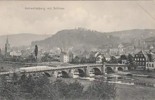 [Ansichtskarte] 5800 HGEN - HOHENLIMBURG, Lennebrücke, Blick auf Ort und Schloß, Verlag Hülsberg. 