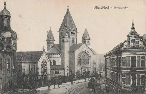 [Ansichtskarte] 4000 DÜSSELDORF - PEMPELFORT, Kreuzkirche, 1922. 