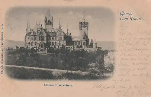 [Ansichtskarte] 5330 KÖNIGSWINTER, Schloß Drachenburg, 1900, Bernhoeft Design. 