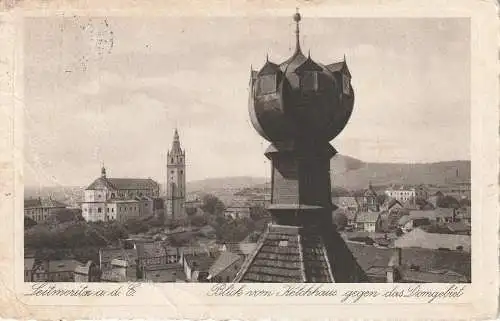 [Ansichtskarte] BÖHMEN & MÄHREN - LEITMERITZ / LITOMERICE, Blick vom Kelchhaus, 1929, leichte Druckstellen. 